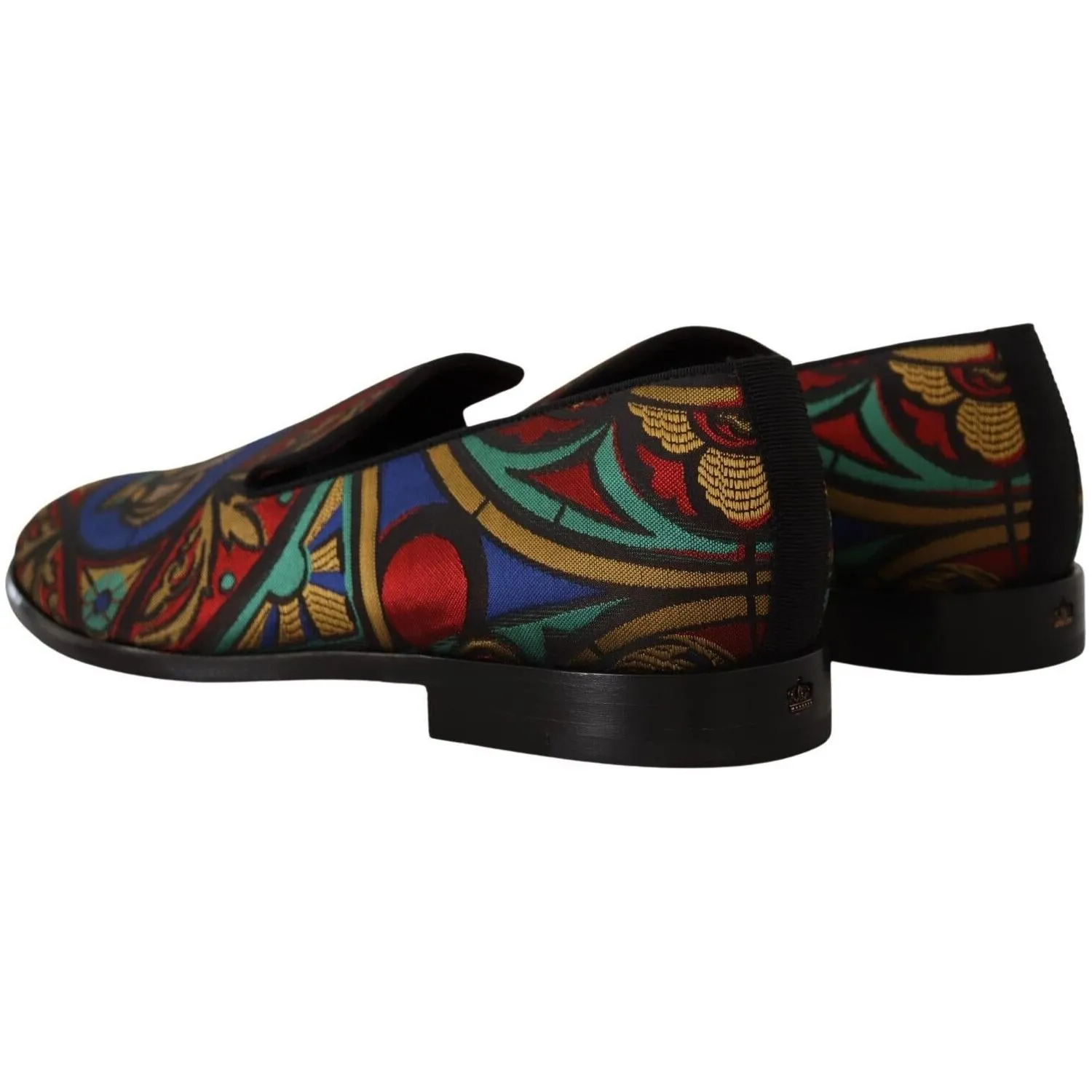 Elaina Loafers Dolce & Gabbana Multicolor Jacquard Crown Slippers Loafers Shoes