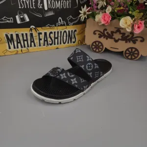 Buckle Black Slippers Ortho House Slippers