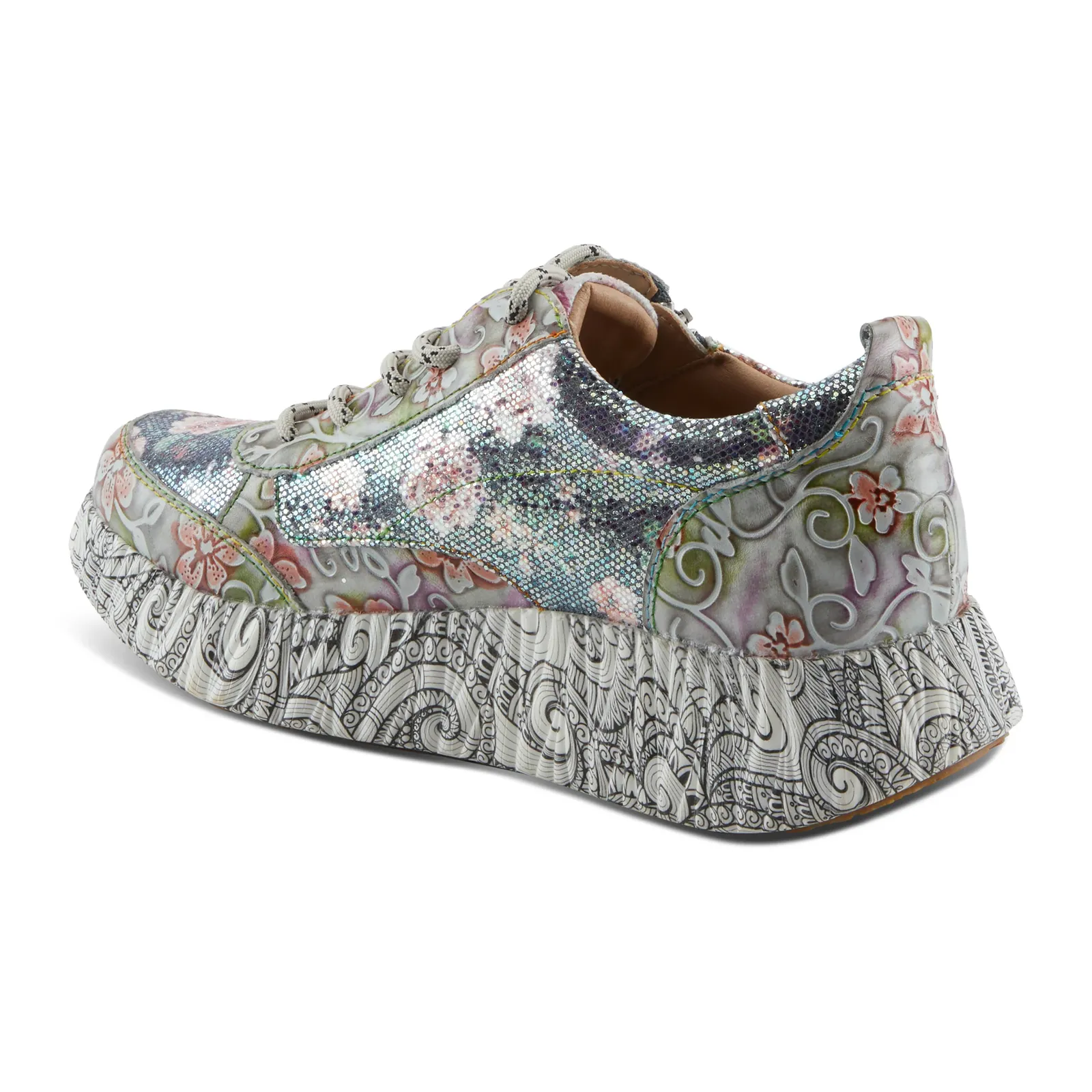 Down Padded Waterproof Warm Casual Shoes L'Artiste Motion Sneaker (Women) - Grey Multi