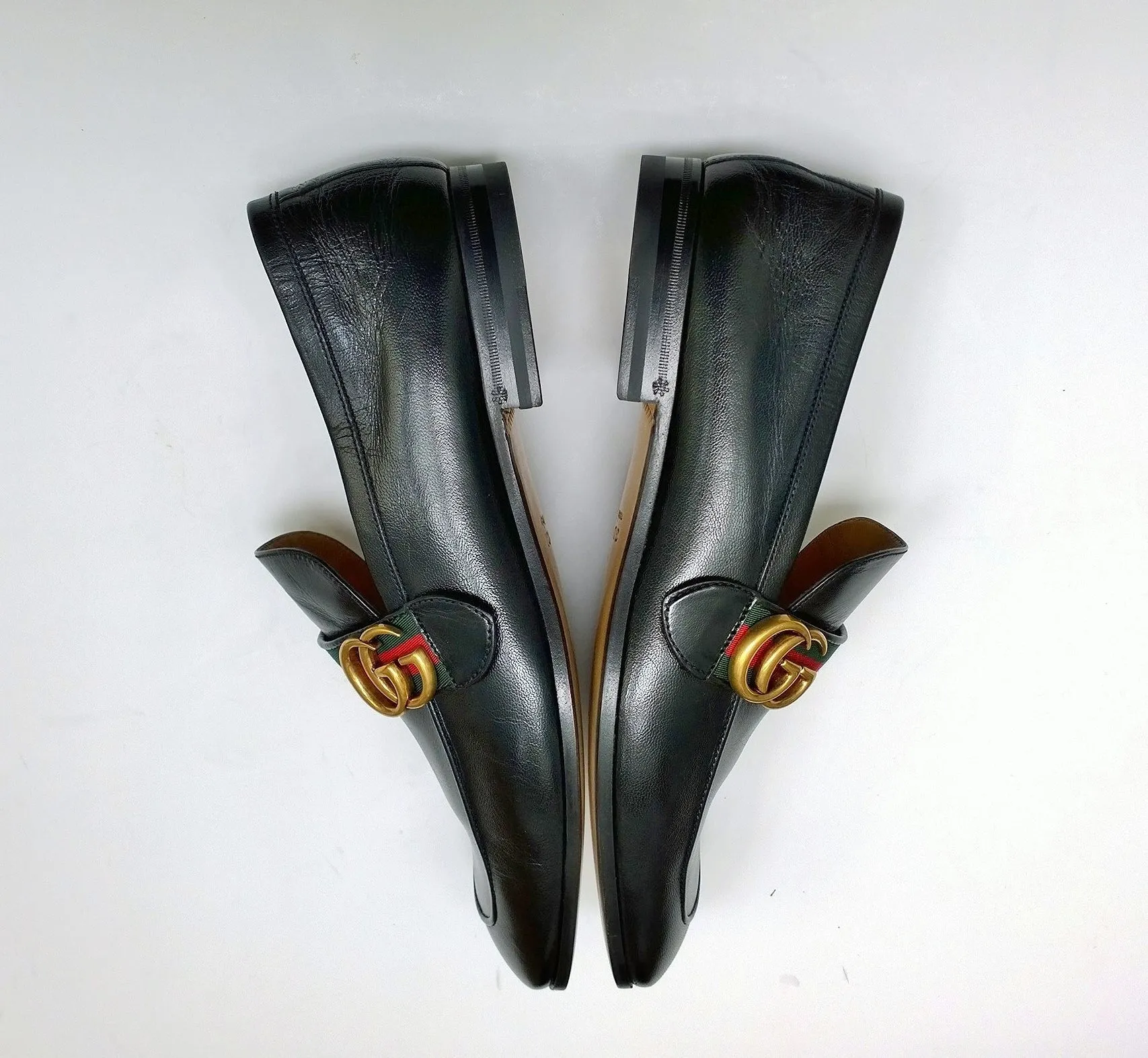Gucci Donnie Black Leather Grosgrain Loafers New Shoes in Box Store Display Loafers Baltimore Md