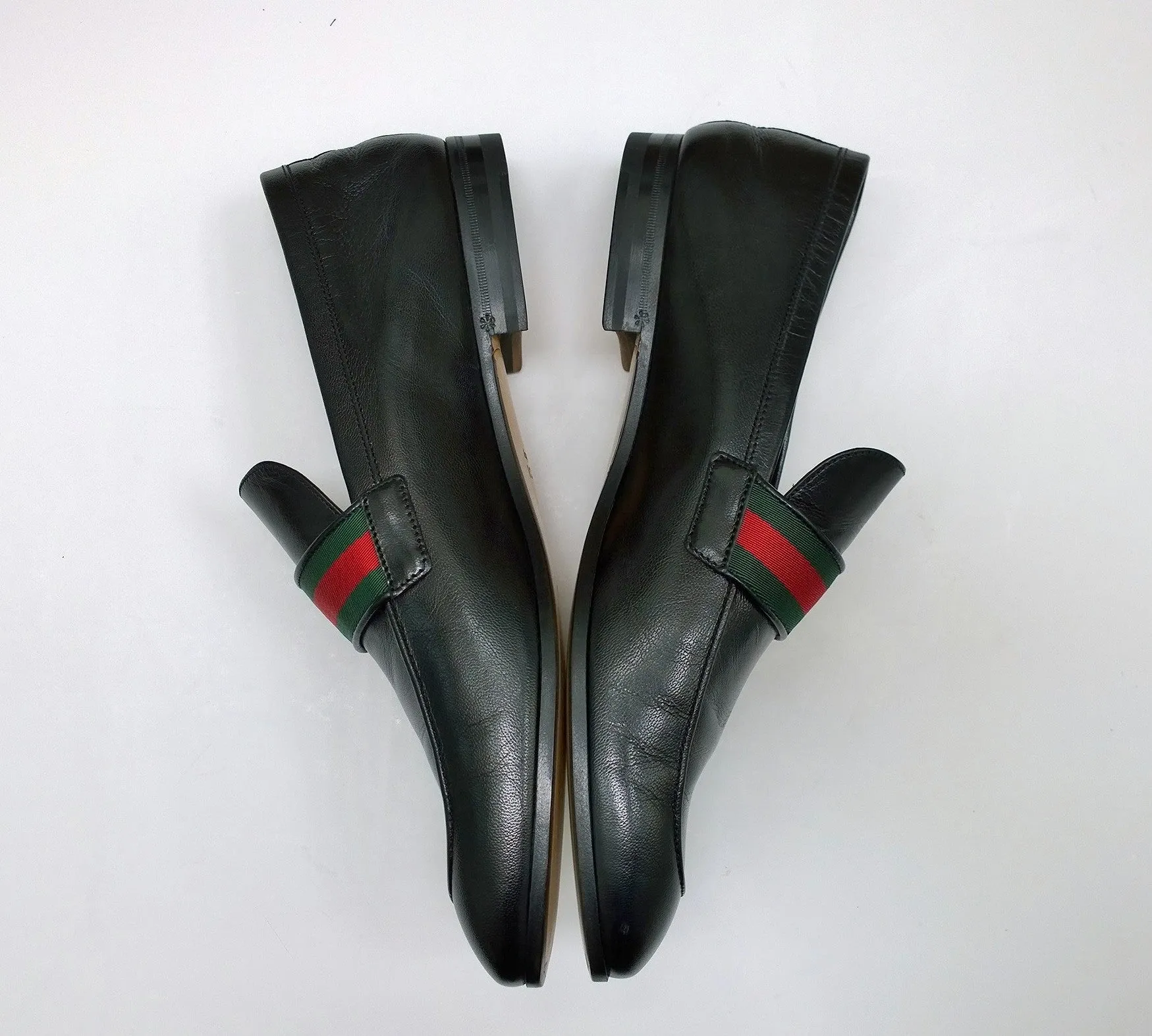 Comfort Chunky Loafers Gucci Donnie Black Leather Grosgrain Loafers New Shoes in Box Store Display