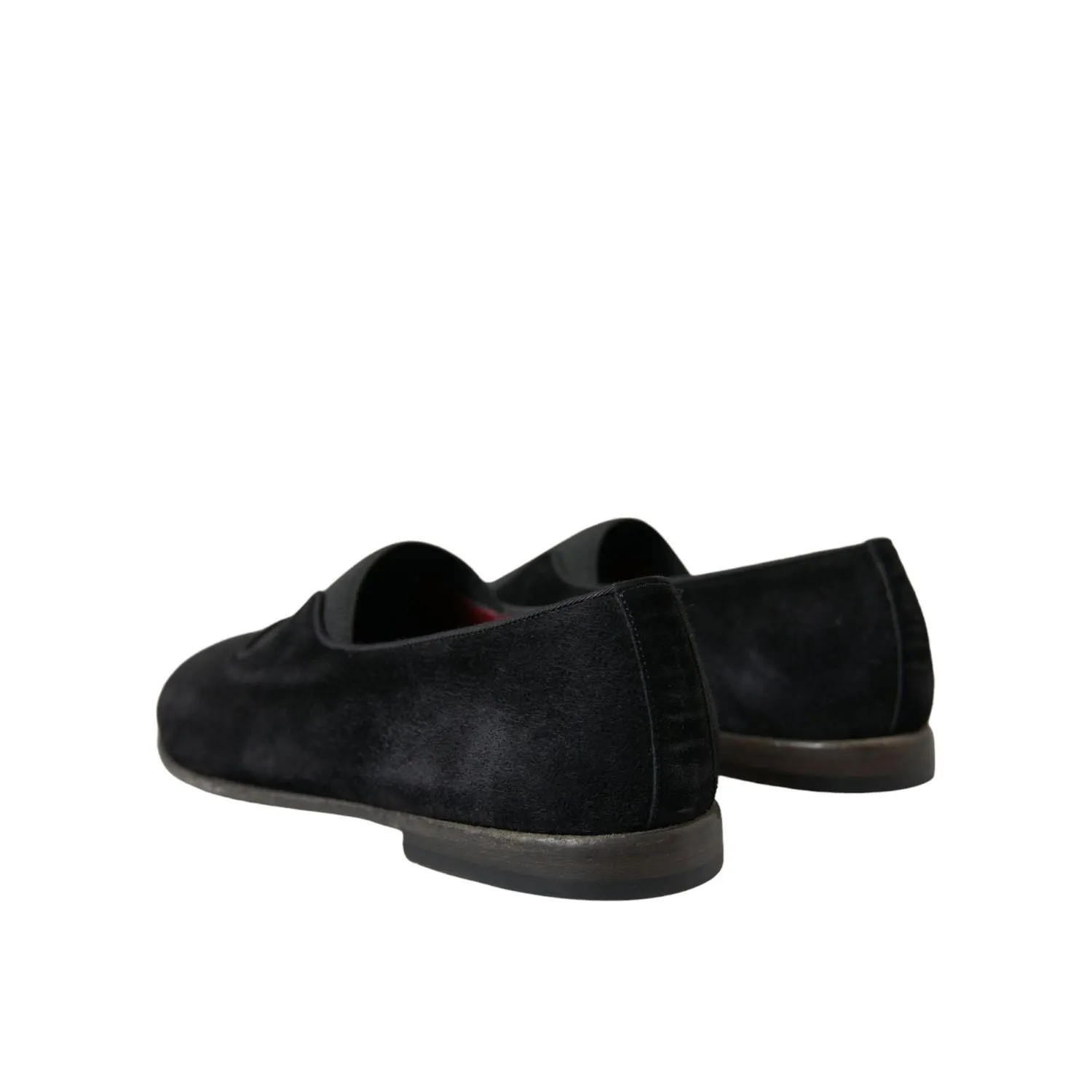 Above The Ground Loafers Dolce & Gabbana Black RUNWAY Velour AMALFI Loafers Shoes