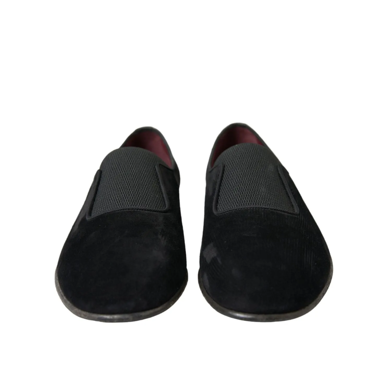 Dolce & Gabbana Black RUNWAY Velour AMALFI Loafers Shoes Slip On Shoes Loafers