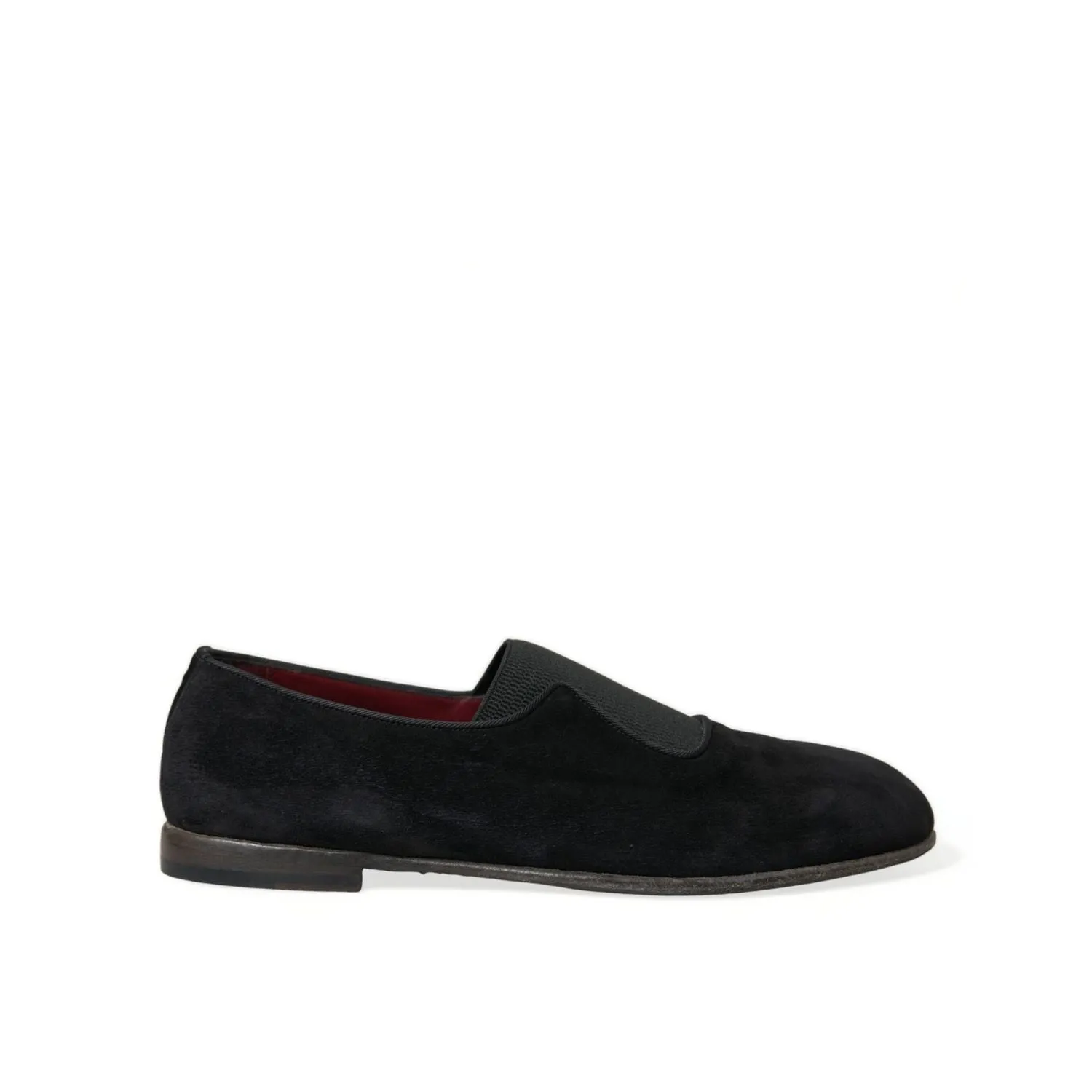 Dolce & Gabbana Black RUNWAY Velour AMALFI Loafers Shoes Black Suit With Loafers