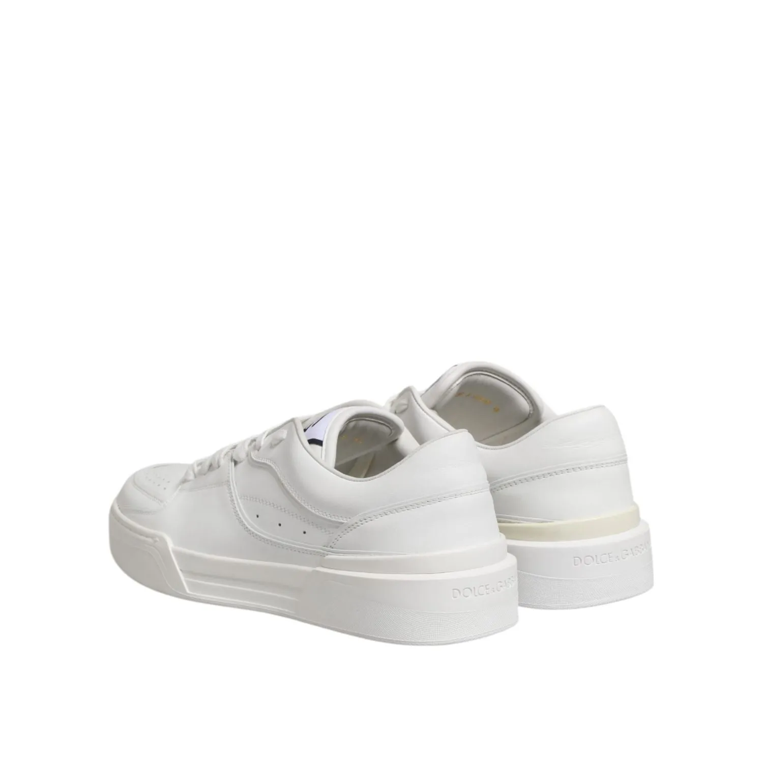 Dolce & Gabbana White Miami Leather Low Top Sneakers Shoes Sneakers In The Washing Machine