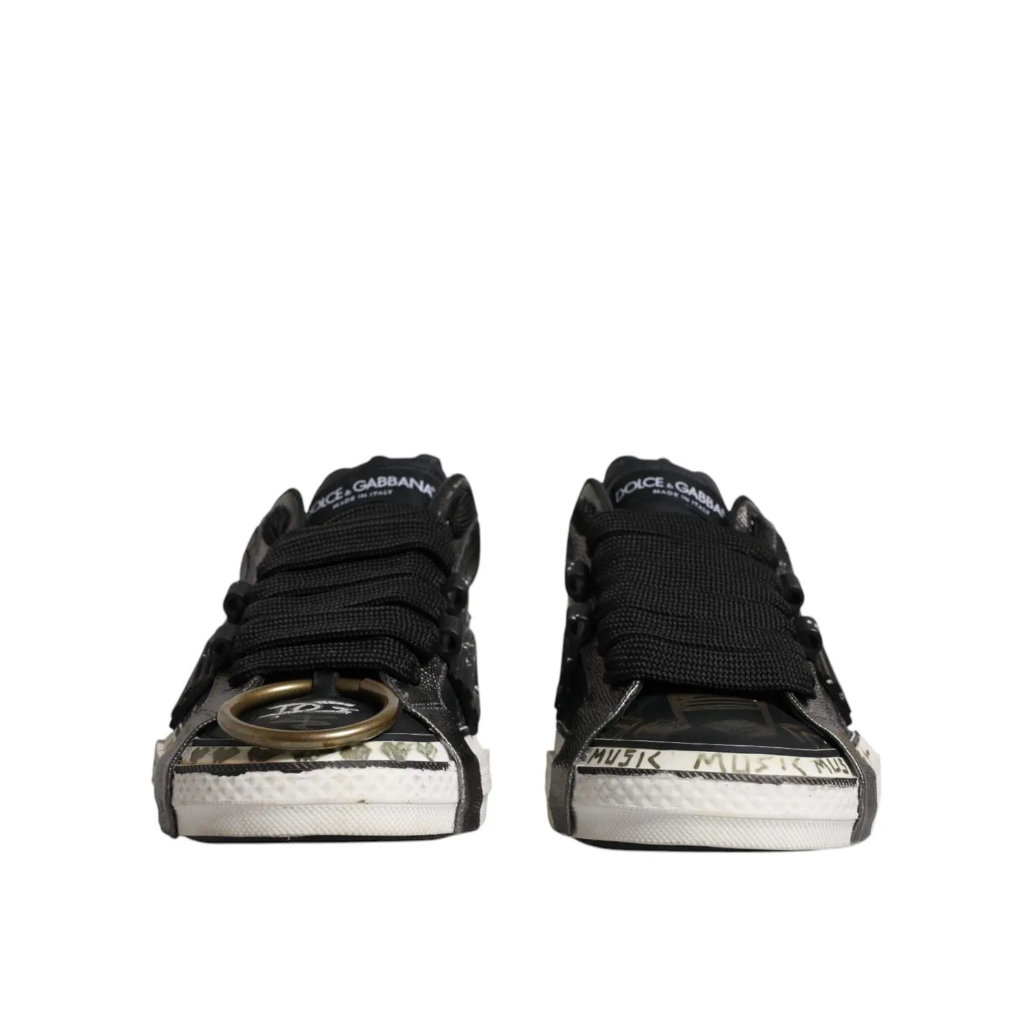 Sneakers Sale Dolce & Gabbana Black White Portofino Low Top Sneakers Shoes