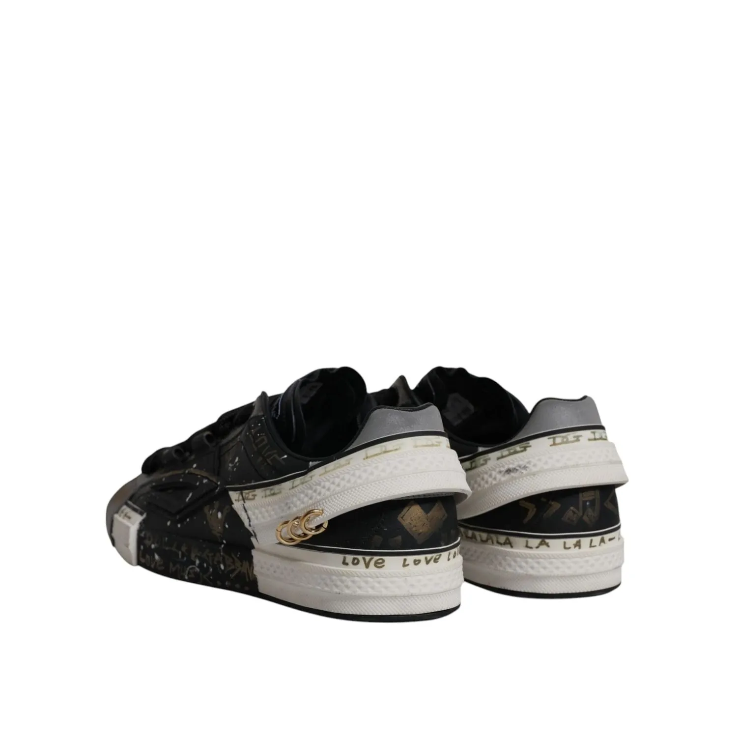Dolce & Gabbana Black White Portofino Low Top Sneakers Shoes Pumas Sneakers
