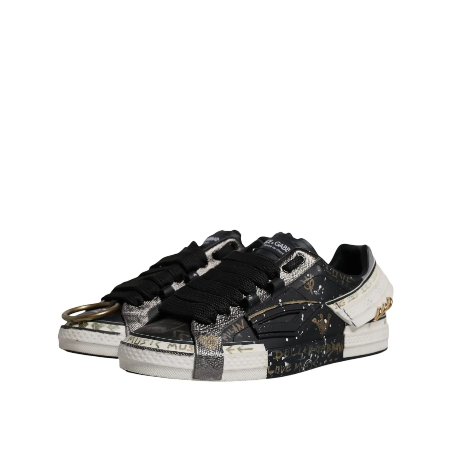 Sneakers Trendy Dolce & Gabbana Black White Portofino Low Top Sneakers Shoes