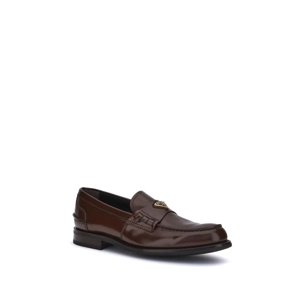 Ralph Loafers Prada Brown Calf Leather Bos Taurus Slip-On Loafers