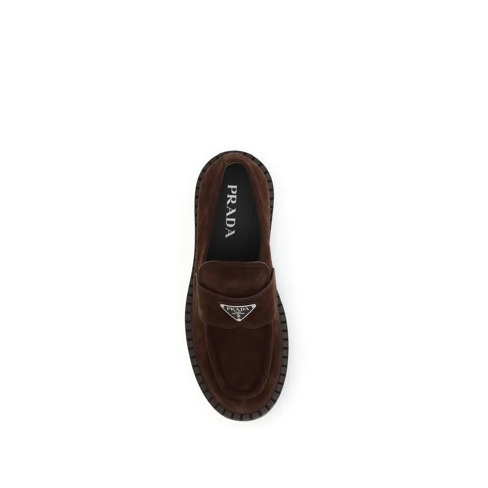 Prada Brown Calf Leather Bos Taurus Slip-On Loafers Banana Republic Penny Loafers