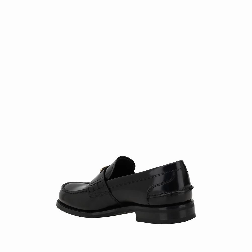 Tassel Slip On Loafers Prada Black Calf Leather Bos Taurus Slip-On Loafers