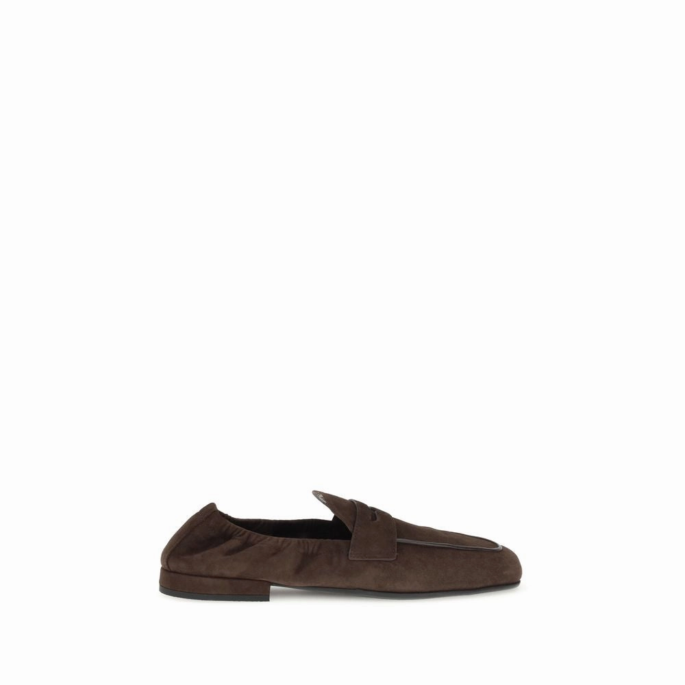 Loafers And Skirts Prada Brown Lamb Ovis Aries Aries Slip-On Loafers