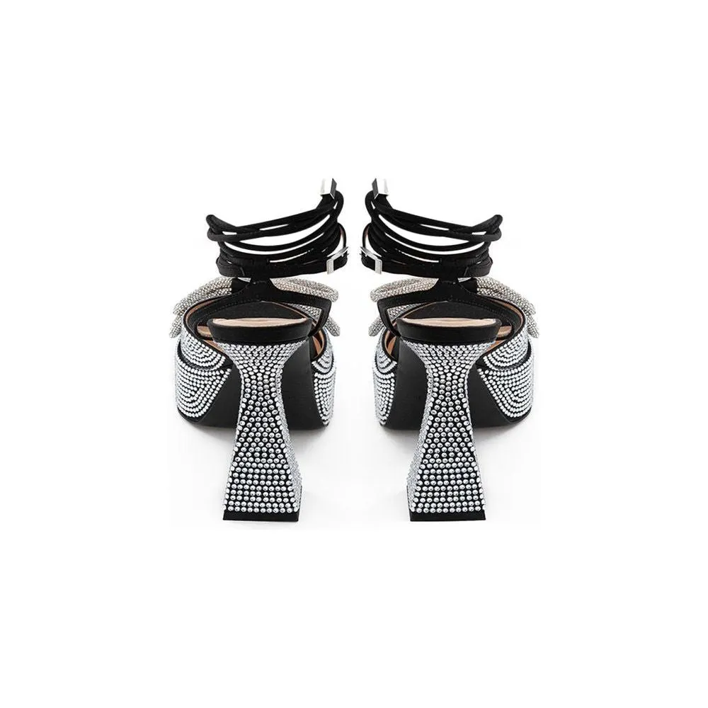 Giuseppe Zanotti Design Sandals MACH & MACH Chic Black Leather Platforms for Elevated Style