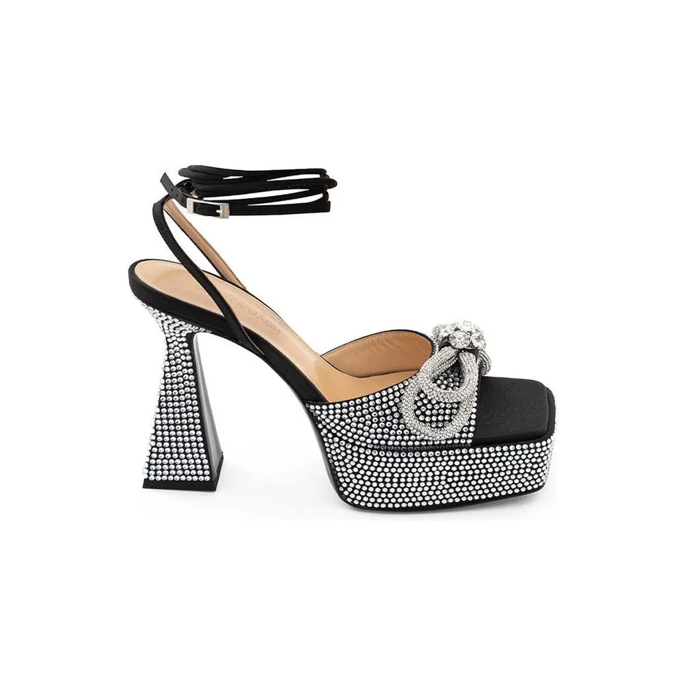 MACH & MACH Chic Black Leather Platforms for Elevated Style Sam Edleman Sandals