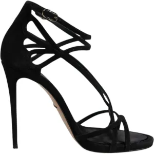 Dolce & Gabbana Black Leather Stiletto Heels Sandals Shoes Sandals Prices