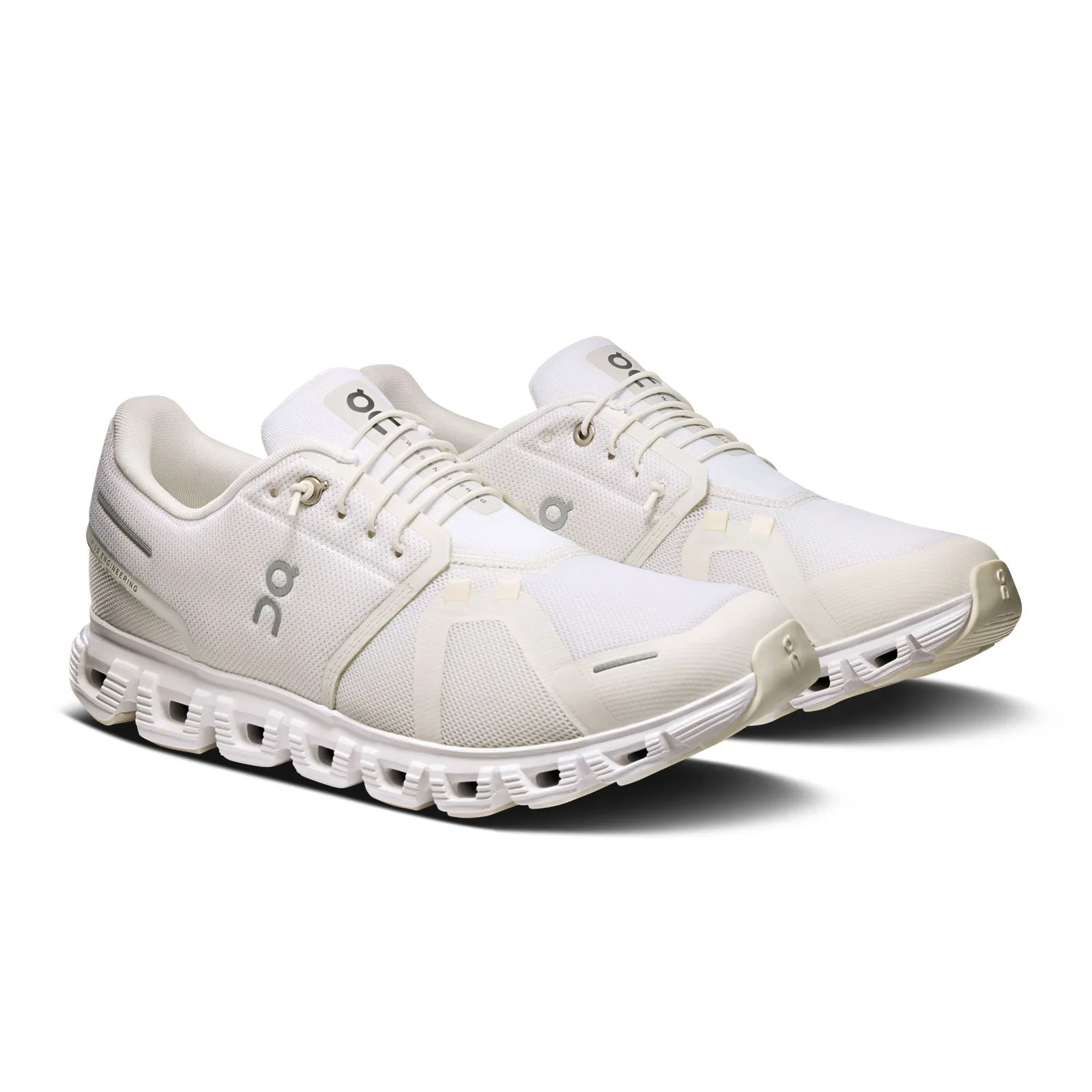 On Running Cloud 6 Running Shoe (Men) - White/White Best Running Shoes With Wide Feet