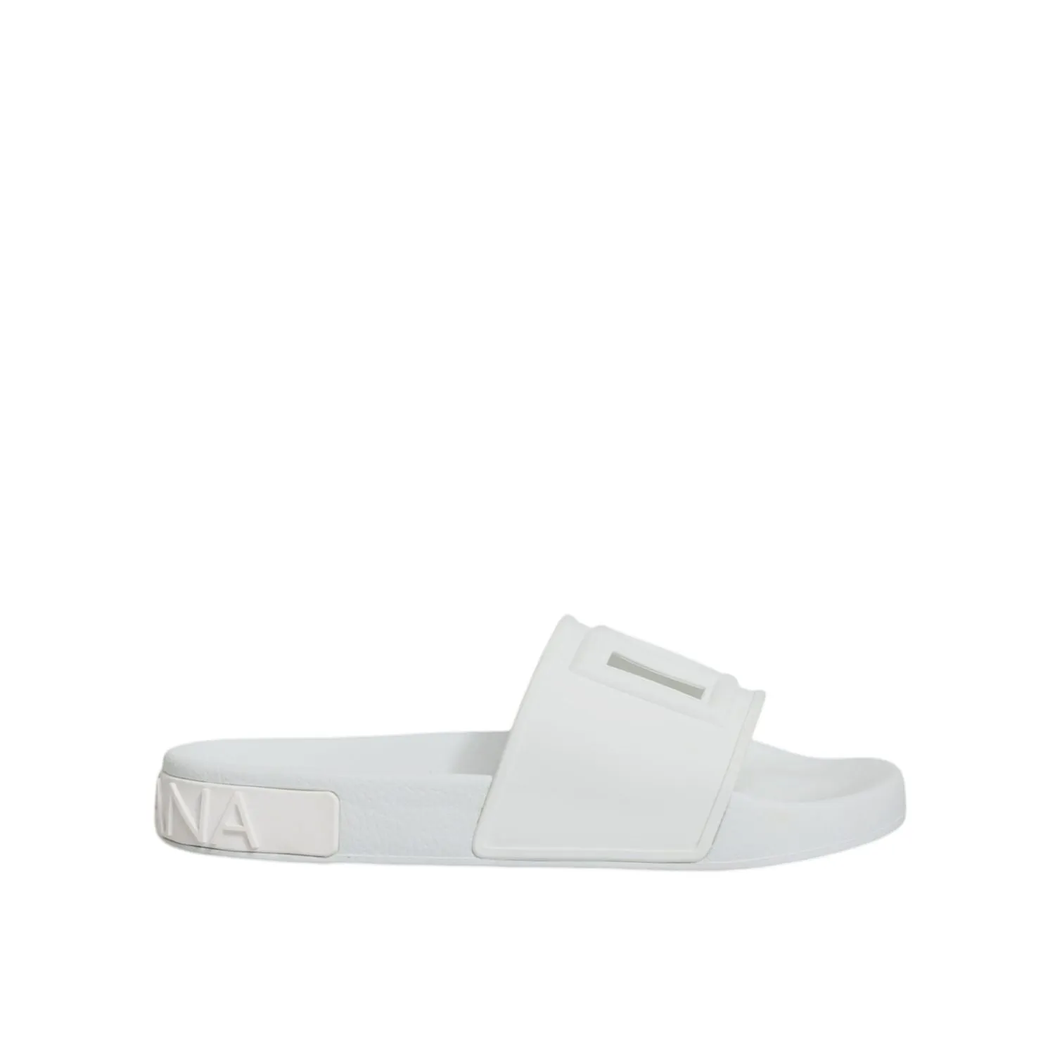 Freef Sandals Dolce & Gabbana White Rubber Slides Sandals Beachwear Shoes