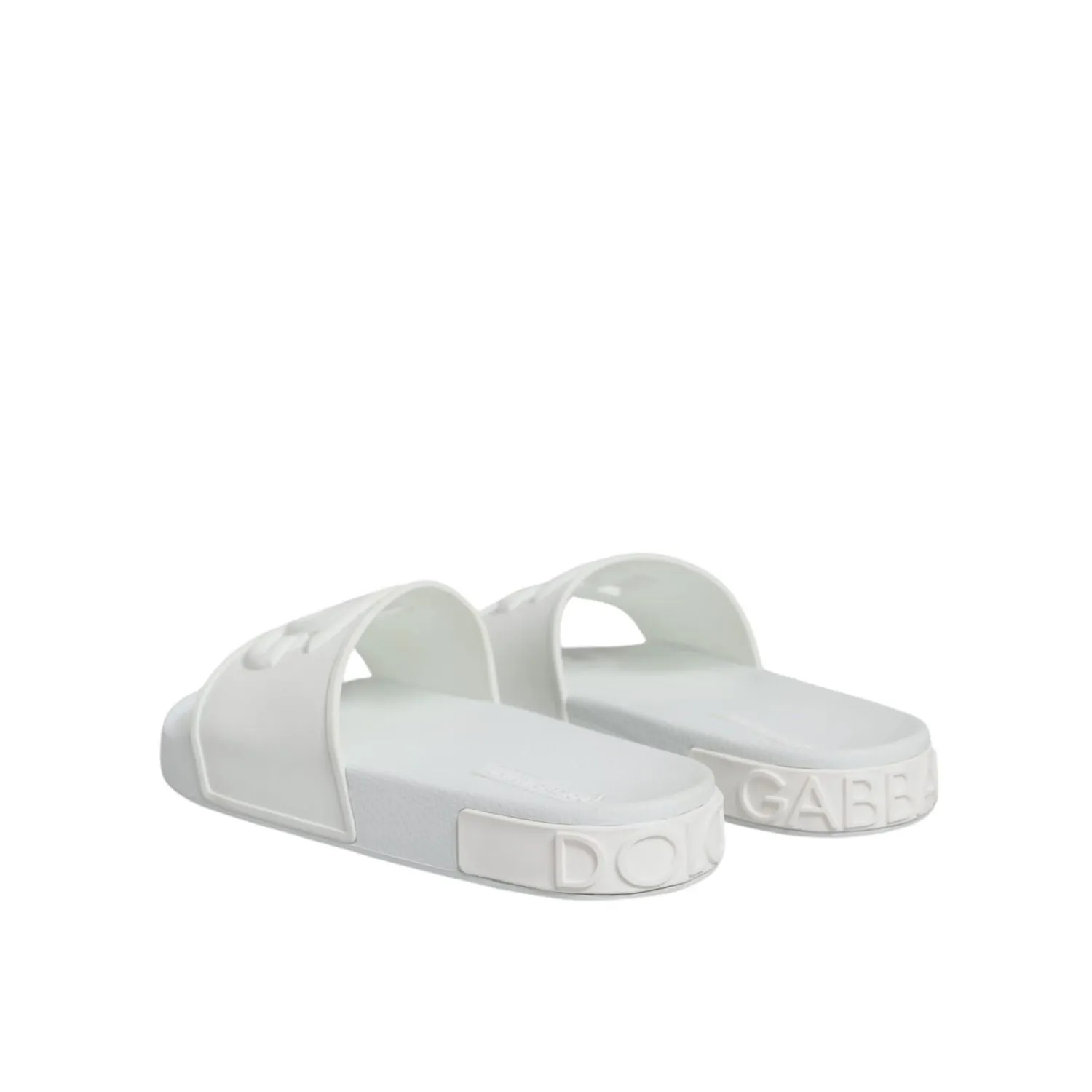 Dolce & Gabbana White Rubber Slides Sandals Beachwear Shoes Earthbound Sandals