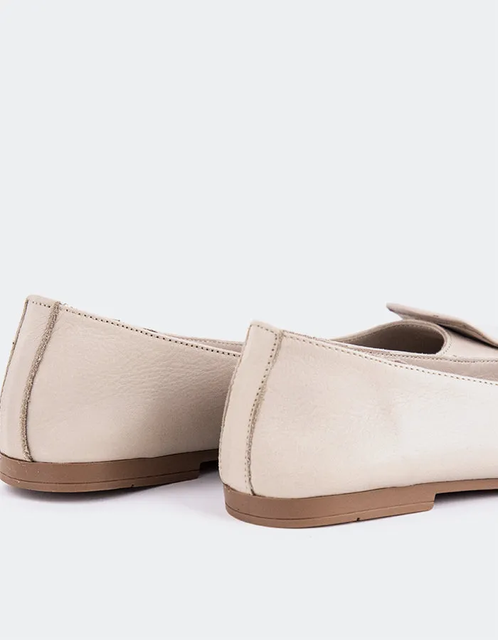 Flats Best Walking Shoes Prianca Grey Leather