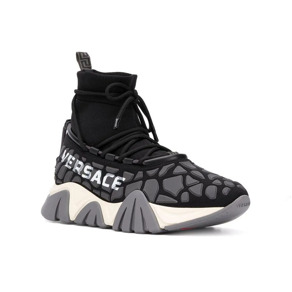Versace Black Fabric Athletic Sneakers Sneakers Blowfish