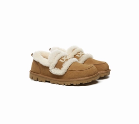AUSTRALIAN SHEPHERD UGG Slippers Women Sheepskin Wool Ankle Rilee Loafers Picture Of Slippers