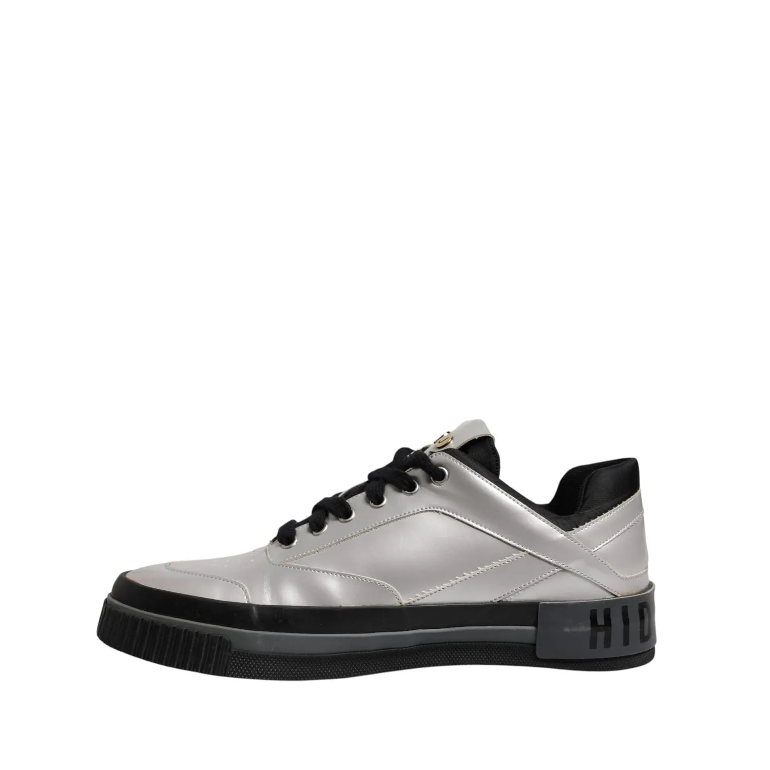 HIDE & JACK Metallic Silver Low Top Lace Up Sneakers Shoes Sneakers Salvatore Ferragamo