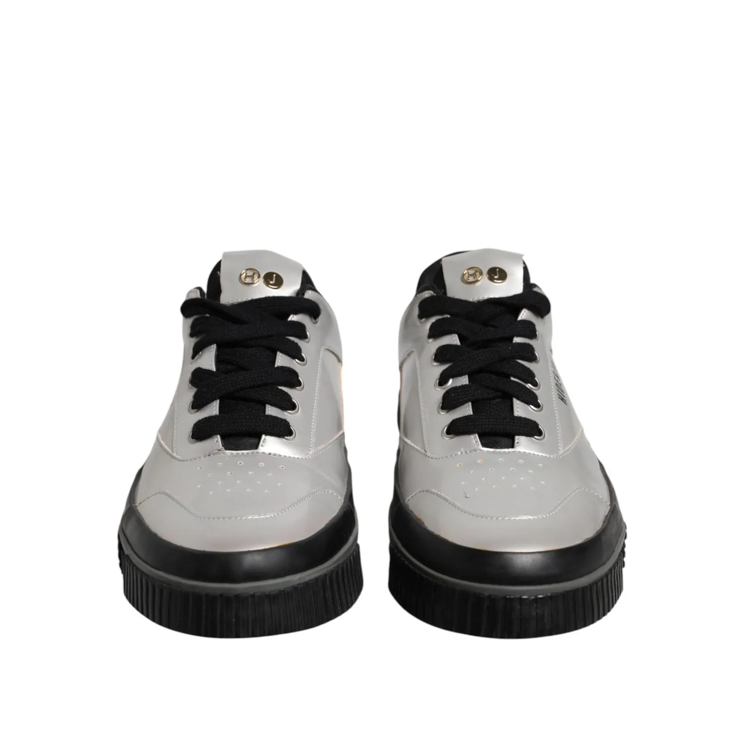 HIDE & JACK Metallic Silver Low Top Lace Up Sneakers Shoes Best Sneakers For Cross Training
