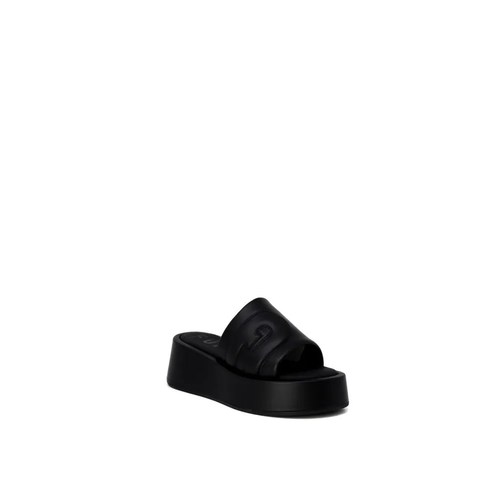 Cat Slides Black Leather Slippers