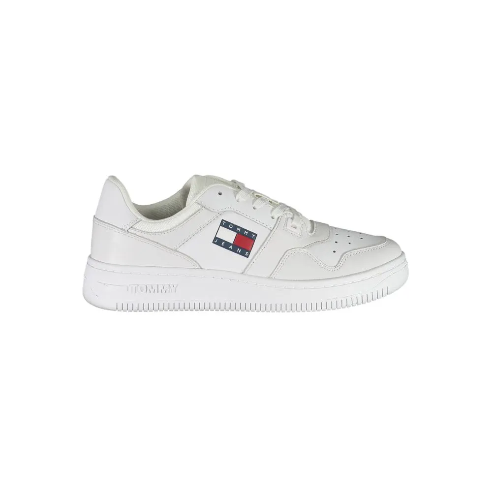 Tommy Hilfiger White Polyester Sneaker Casual Sneakers For Sale
