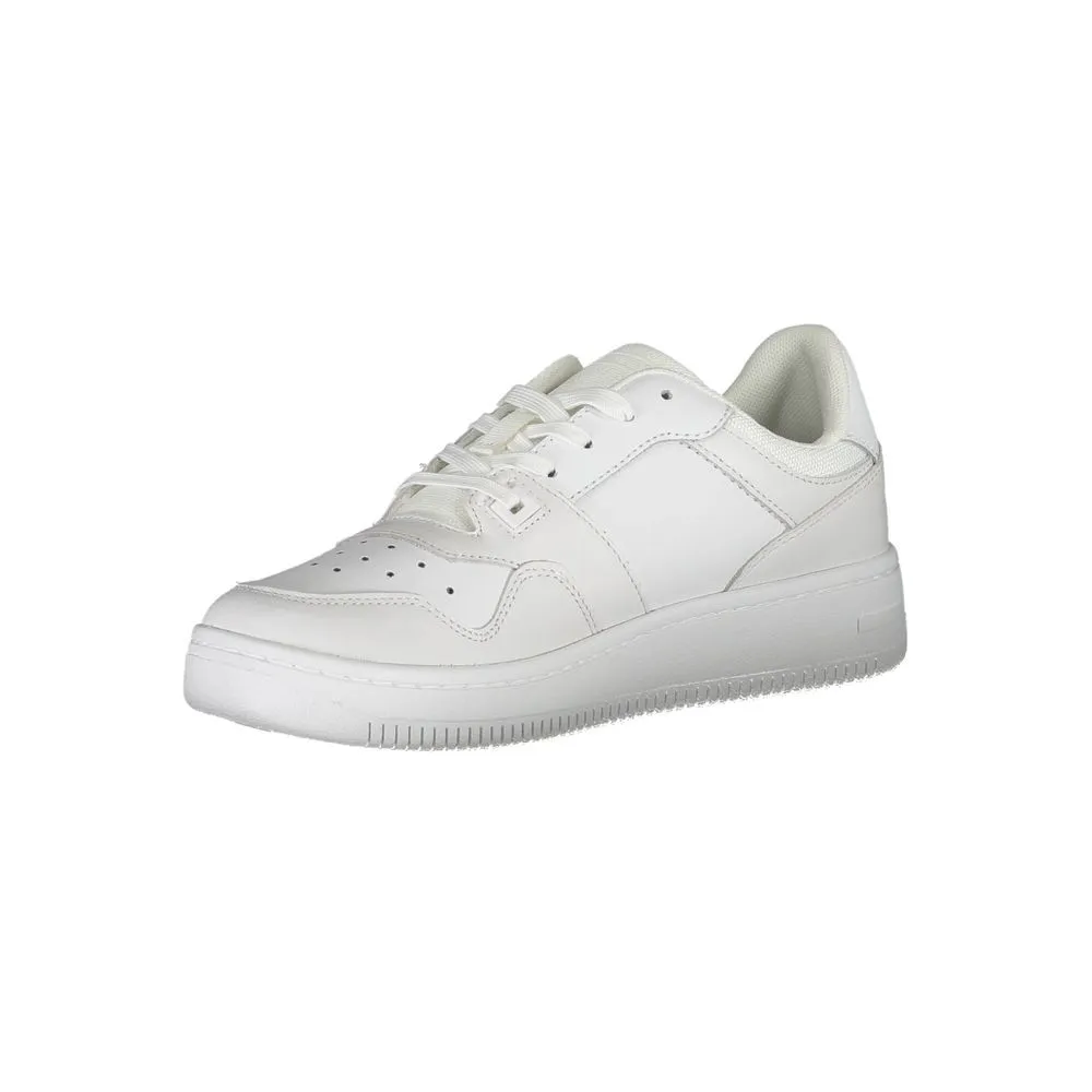 Tommy Hilfiger White Polyester Sneaker Silver Sneakers Online Class Schedule
