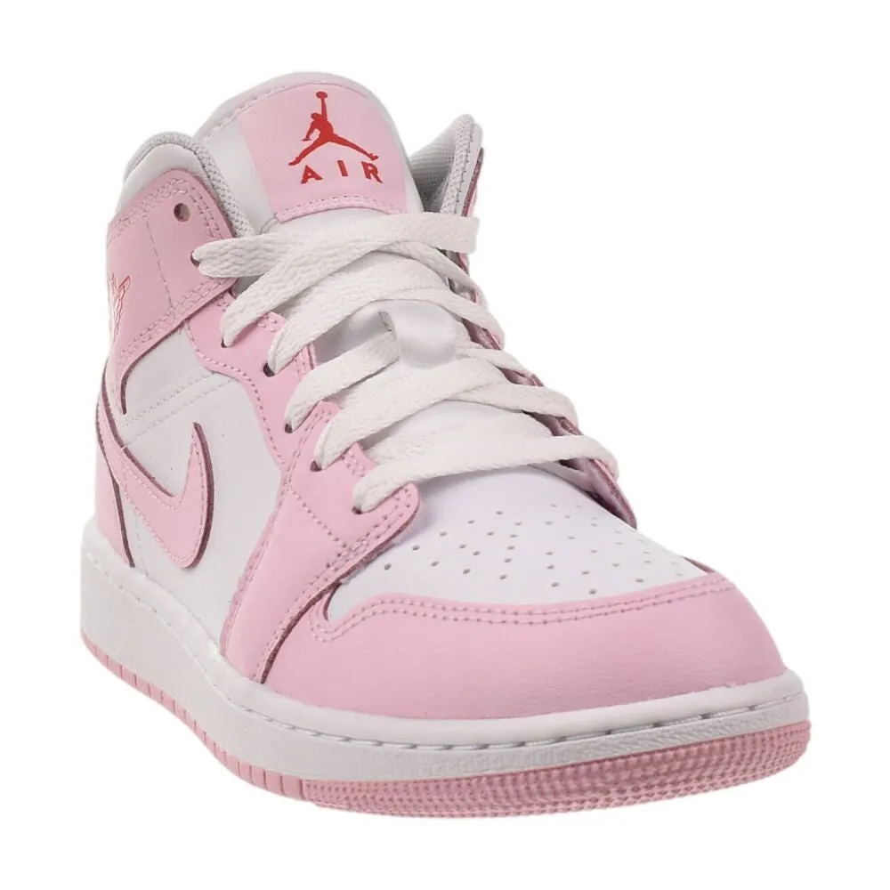 Waffle Racer 2x Casual Shoes Jordan 1 Mid (GS) Big Kids' Shoes Pink Foam/White-Fire Red dq8423-608