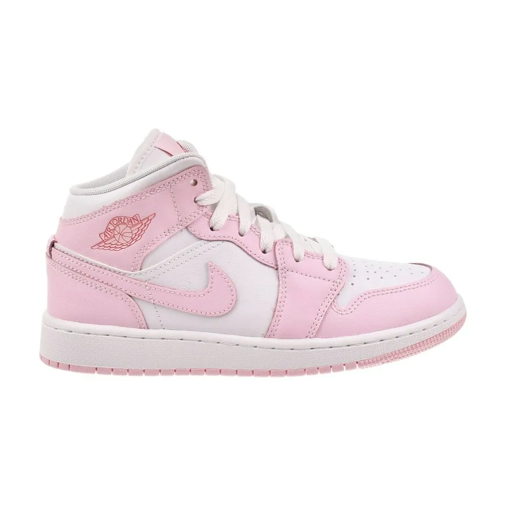 Champion Arena Low Casual Shoes Jordan 1 Mid (GS) Big Kids' Shoes Pink Foam/White-Fire Red dq8423-608