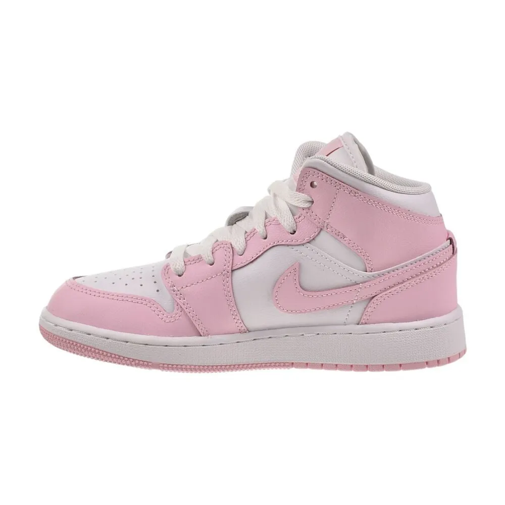 Cute Casual Shoes Jordan 1 Mid (GS) Big Kids' Shoes Pink Foam/White-Fire Red dq8423-608