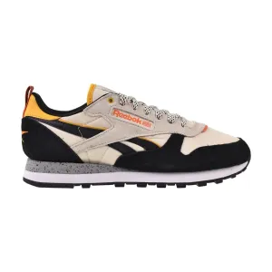 Reebok Classic Leather Men's Shoes Beige/Black/Blue Casual Shoes That Aren't Sneakers