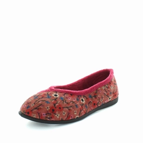 Panda Enila Women's Slippers - Red Floral Nipple Slippers