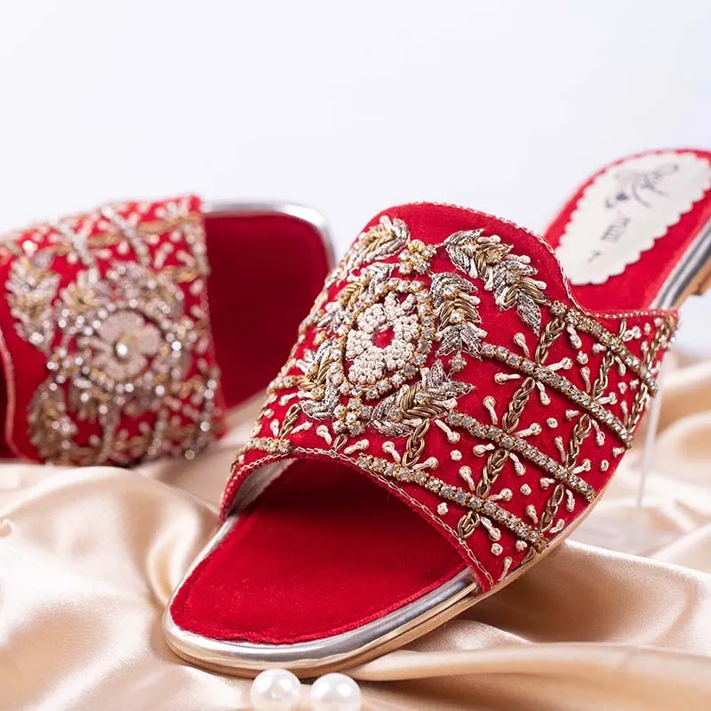 Red Fancy Slipper Acs  Casual Shoes