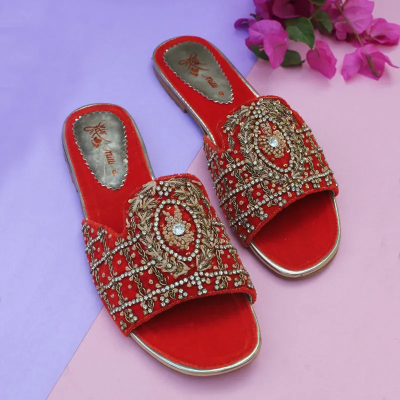 High Top Shoes Casual Red Fancy Slipper