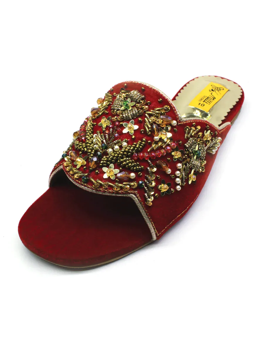Red Fancy Slipper Casual Shoes New York