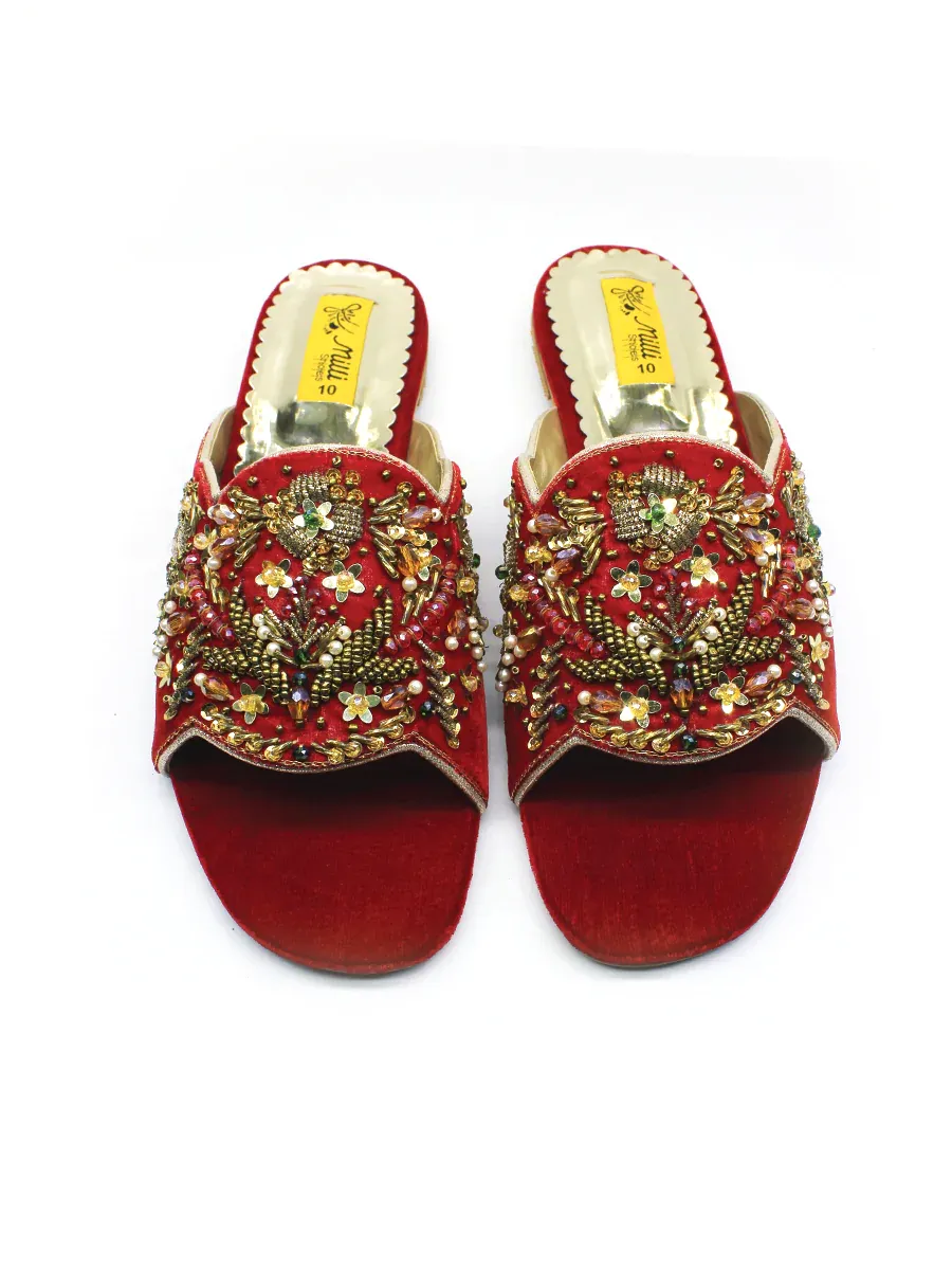 Country Club Casual Shoes Red Fancy Slipper