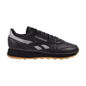 Reebok Classic Leather Men's Shoes Black/Silver/White Twisted Distressed Bomber Driving Moccasin Casual Shoe