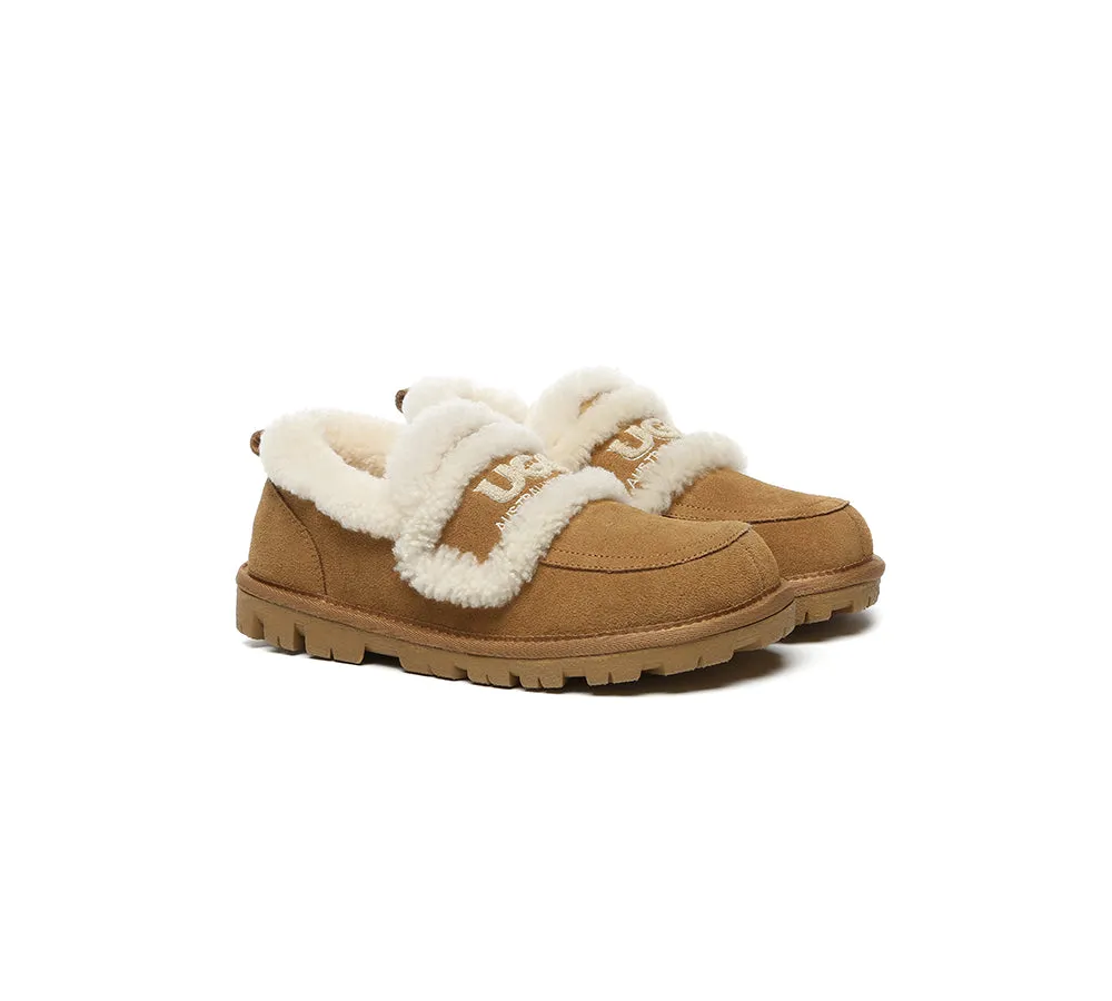 AUSTRALIAN SHEPHERD UGG Slippers Women Sheepskin Wool Ankle Rilee Loafers Fuzzy Tie Dye Slippers