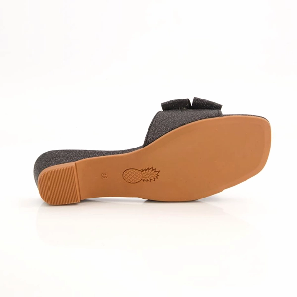 Fancy & Stylish Black Heel Slippers for women Slippers Embroidered