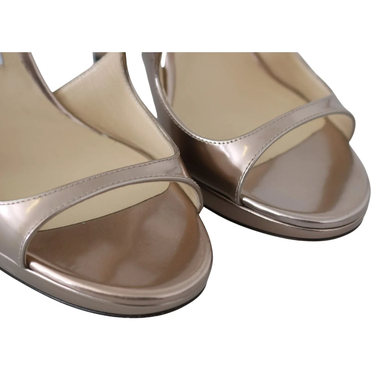 Sandals Ocho Jimmy Choo Ballet Pink Liquid Mirror Leather Sandals