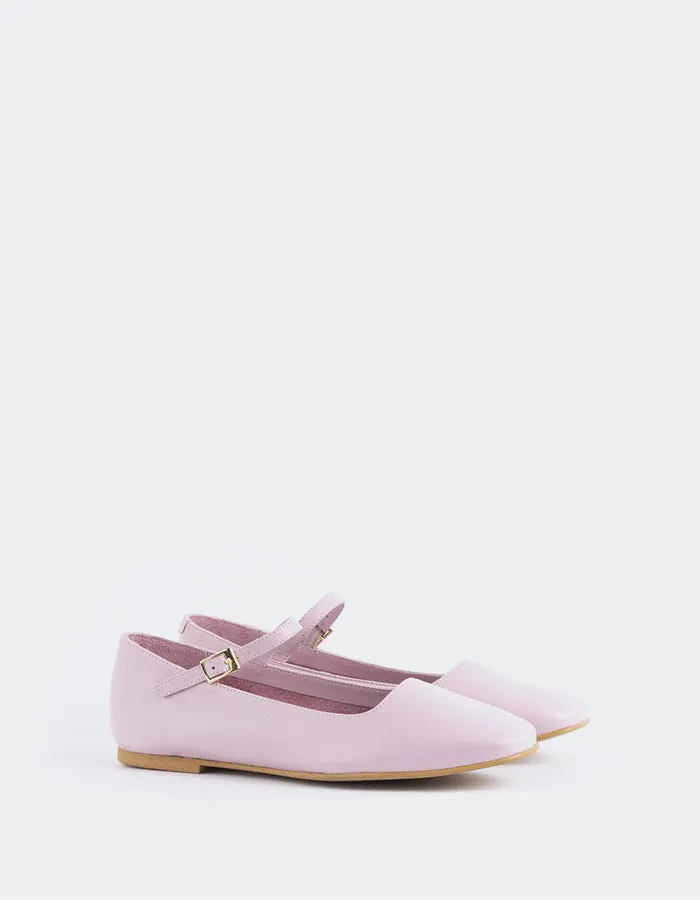 Reubena Pink Leather Tie Flats Shoes