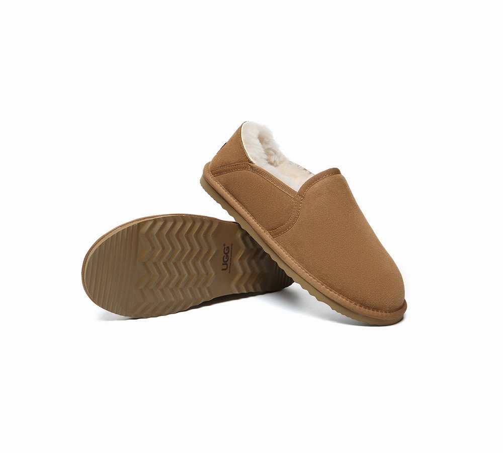 AUSTRALIAN SHEPHERD UGG Slippers Men Sheepskin Wool Ankle Barn Rubber Dinky Slippers