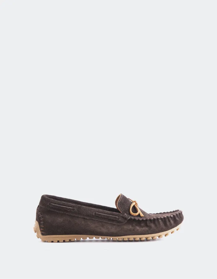 Titania Brown Suede Small Flat Shoes