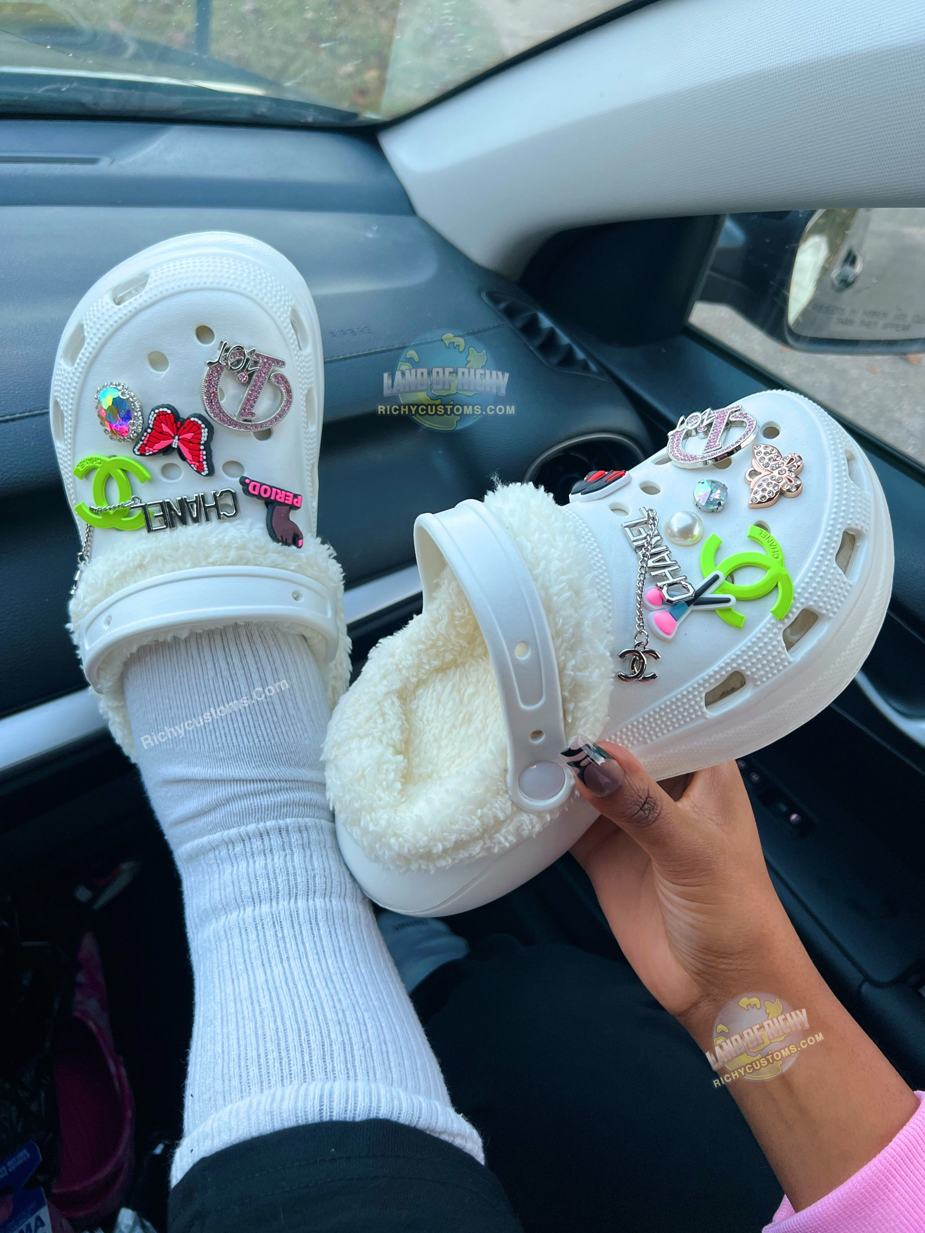 RichyLOGS White CREAM "Cozy" Clog Slippers   Charms House Slippers Best