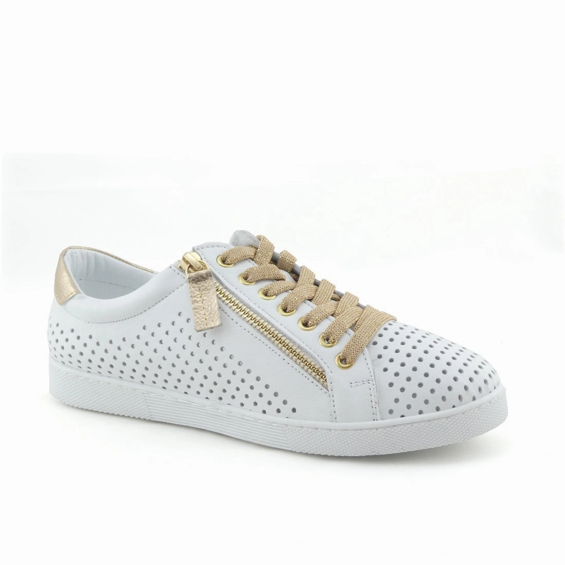 Rilassare Temple White Gold Running Shoes For Long Distance