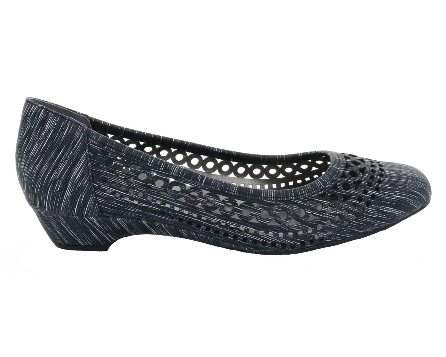 Ros Hommerson Tina Women's Slip-on Shoes In Black Laser Stripe Fabric Flat Pointed Slingback Shoes