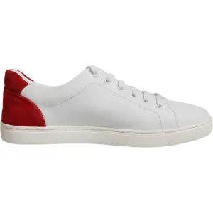 Dolce & Gabbana White Suede Leather Low Top Sneakers Shoes Casual Shoes Over